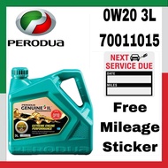 70011015 Perodua SAE 0W20 Fully Synthetic Engine Oil (3 Liter)
