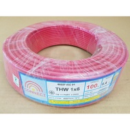 Power Cable Connect THW 1 * 6sqmm. 100 Meter Length Red Colour