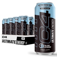 C4 Ultimate Sugar Free Energy Drink 16oz (Pack of 12) | Arctic Snow Cone | Pre Workout Performance D