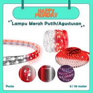 MERAH HappyMunday 10 Meters 8 Meter Red and White Light/s August Light/s August 17 Light/s