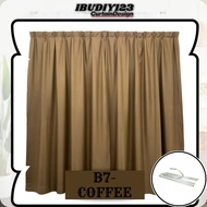 B7 Ready Made Curtain 100%Blackout Siap Jahit Langsir (Hook / Cangkuk) Langsir  Kain Blackout Tebal Warna Coffee