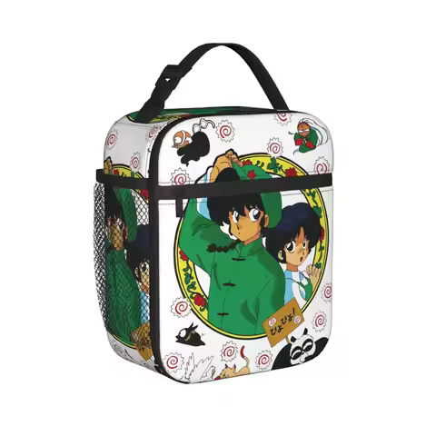Ranma Akane Thermal Insulated Lunch Bags for School Japanese Anime Portable Bento Box Cooler Thermal