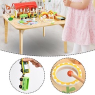 gamchiano Wooden Activity Table Shape Matching Educational Learning Toy Desk Play Table for 1 2 3 4 