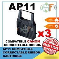 3 Units Compatible AP11 Black Typewriter Ribbon Cartridge for AP200 AP200E AP110 AP300 AP500 AP1000 