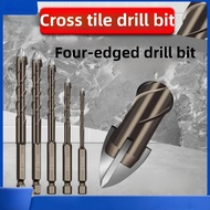 Four-Blade Cross Tungsten Steel Drill Bit Porcelain Drill Bit Concrete Drill Bit Glass Drill Bit Cer