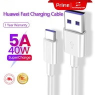 Huawei 40w Super Quick Charge 5A USB to Type-C Cable 1m/1.5m/2m for Mate 20 HUAWEI P30 P20 Pro Cellp