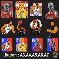 Dtf Iron-on Screen Printing Sticker for NBA Basketball Athlete Image 1 Size A3 A4 A5 A6 Just Stick I