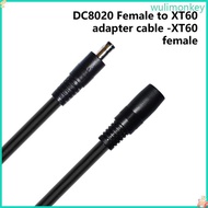 WU DC5521 Male to DC8020 Female Power Supply Cable for Power Sources Vehicle