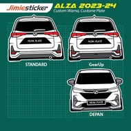 Sticker Kereta Alza 2022, Perodua Alza, Sticker Belakang, Custom Sticker, Vinyl Cutting, Car Sticker