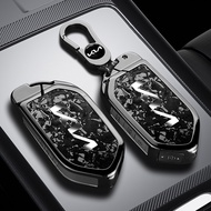Zinc Alloy Leather Car Key Case Cover Shell Holder Protection For Kia EV5 Carnival 2025 EV5 EV6 2024