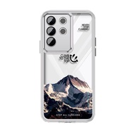 Samsung S23 Ultra Case With Lens Film S22Ultra Luxury Mountain Pattern Phone Casing S23+ S22+