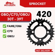 GBO 420 REAR SPROCKET - 30T31T32T33T34T35T36T37T38T39T SPOKET SPOCKET BELAKANG C70 GBOJ GBO-J FAME G