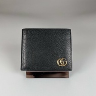 GUCCI 428726 黑雙G八卡男短夾