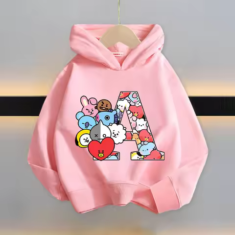 Korean Popular Idol V JUNG KOOK JIMIN Jin V J-HOPE Children's Hoodie BT21 Anime Printed Top Autumn W
