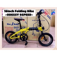 16Inch Folding Bike Alloy Body Odessy 9Speed