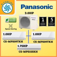[INSTALLATION] PANASONIC MULTI-SPLIT AIR COND R410a INVERTER [ OUTDOOR 3.0HP ] + [ INDOOR 2 UNIT 1.0 HP , 1 UNIT 1.75 HP ] [4-5 Days delivery]