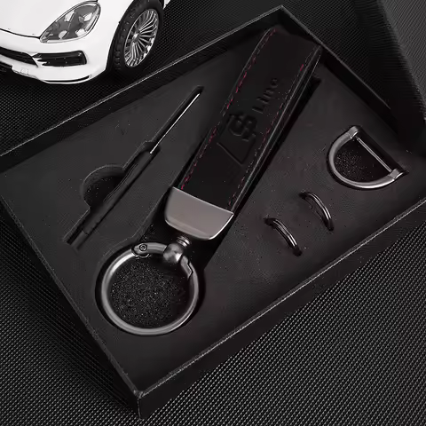 Suede Car Key Chains Holder Key Ring Pendant For Audi Sline RS TT A3 A4 A5 A6 A7 A8 S3 S4 Q2 Q3 Q5 Q