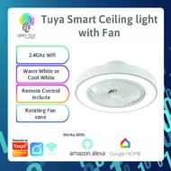 Tuya Smart Fan DC Motor 3 Blade Ceiling Fan with 3 Tone LED Light Kit and Remote Control / IOS Android Tuya Smartlife