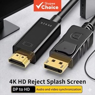 DP DisplayPort to HDMI Adapter Cable 1.8m 4K 1080P for PC TV Monitor  Kabel Penyesuai DP DisplayPort