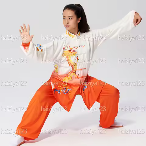 Embroidered dragon Tai chi uniform Taiji competition clothes Qigonggarment Kungfu uniform for male f