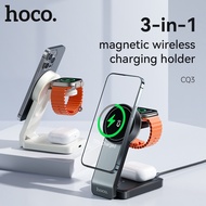 HOCO CQ3 Wireless Charger 3in1 Magnetic Wireless Charging Stand 15W Qi Wireless Fast Charger Wireles