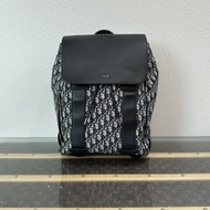 DIOR 老花拼黑銀扣抽繩後背包29.5*41*16 98新