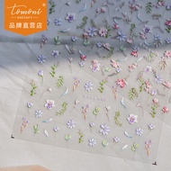 [Meow.Sensei]tomoniBrandtataCooperation Embossed Nail Stickers Retro Nail Sticker Purple FlowerTA318