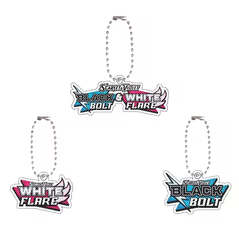 Pokemon All Series Sv11 Black Bolt White Flare Sv10 Destined Rivals 151 Logo Acrylic Keychain Pendan