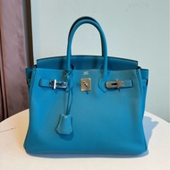 Hermes 松石藍銀釦birkin 30