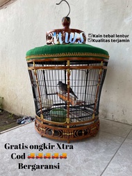 Kerodong untuk sangkar perkutut motif renda emas kecil / kerudung sangkar perkutut / kerakap sangkar