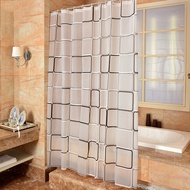 Waterproof Shower Curtain With 12 Hooks For Bathroom Toilet