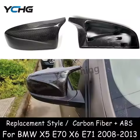X5 E70 X6 E71 Carbon Fiber Replacement Style Mirror Covers for BMW X5 X6 E70 E71 Side Rear view Door