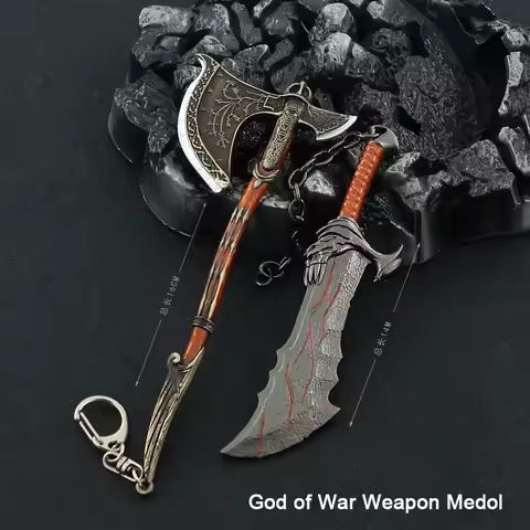 God of War Alloy Game Peripherals Models Pendant Kratos Blade of Chaos Leviathan Axe Thor's Hammer F