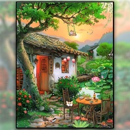 2025 New Style Cross Stitch Kit Beautiful Pastoral Landscape Printing Cross Stitch Handmade Beginner