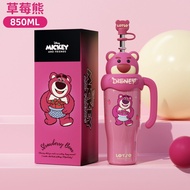 [Op042] Disney Losto Edelstahl Becher 850มล. Thermoskanne การ์ตูน Erdbeer Bär Isoliert Tasse อัตโนมั