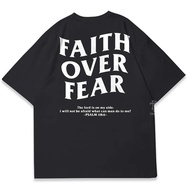 Novel F169 New Triad TSHIRT FAITH OVER FEAR - Catholic Christian Spiritual T-Shirt - Christmas Chris