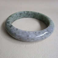 Burmese Jadeite type A Bracelet Round Shape Flat Belly Inner Ring Size 61.5mm Width 13.6mm Suitable 