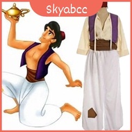 Adult Exquisite Prince Aladdin Costume Outfit Featuring Stylish Hat And Vest