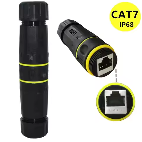 IP68 Waterproof Cat7 RJ45 10GB Shielded Ethernet Coupler,Ethernet Outdoor LAN Connector for Cat5/Cat