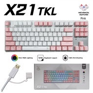 NUBWO KEYBOARD(คียบอร์ด)Mechanical Gaming/87Keys รุ่นX21TKL(Blue/Red/Brown)-APP Solution a สีดำ Red