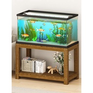 QM🏅Solid Wood Fish Tank Rack Aquarium Base Cabinet Base Aquarium Cabinet Table Shelf Indoor Living Room Floor Bottom DRG