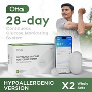 Ottai 2 Packs Hypoallergenic Version CGM Skin-Friendly Continuous Glucose Monitor