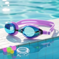 Swim Goggles with 180-Degree Wide View Mirror, UV400 Protection, Anti-Fog, Round Shape