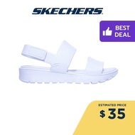 Skechers Women Foamies Footsteps Breezy Feels Walking Sandals - 111054-WHT Anti-Odor, Dual-Density, Hanger Optional, Machine Washable, Luxe Foam
