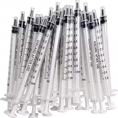 1ml 1cc syringe no needle plastic injector with cap, suitable for pet oral, supplement, oil or glue 