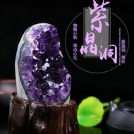[2332People Collection]Natural Brazilian Amethyst Cluster Ornament Crystal Cave Slice Raw Mineral Sp