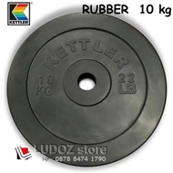 KETTLER 10Kg Rubber Weight Plate Dumbell Rubber Plate Barbell rubberized