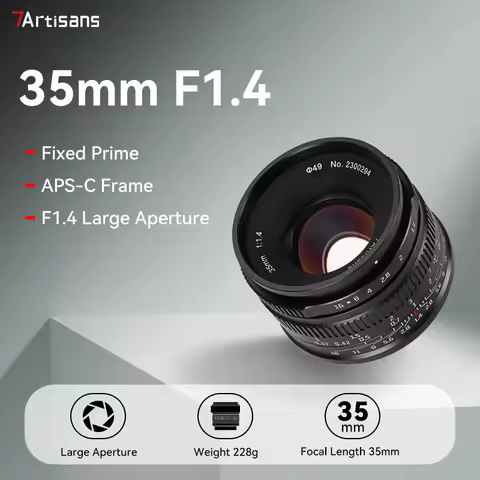 7artisans 35mm F1.4 Mark II APS-C Prime Lens For Sony E ZVE10 A6000 FX30 Fujifilm FX X-H2 Micro 4/3 