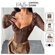 A28 KATHY BRA Long Sleeve Shapewear Lace Corset Blouse Super Cute Mix