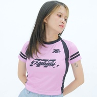 Crop Top Tee Y2K Korea Starlight Pink - Black | 777 Studio Crop Top - Crop Tee